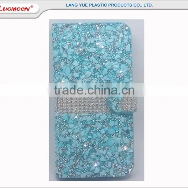 Hit Color Wallet Style Resin Diamond Leather Case for Iphone 5 6 7 6s photo-4