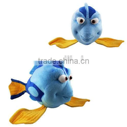 Manufactured Blue Mini Fish Plush Logo Imprinted Customized Mascot Stuffed Wild Animal Toys