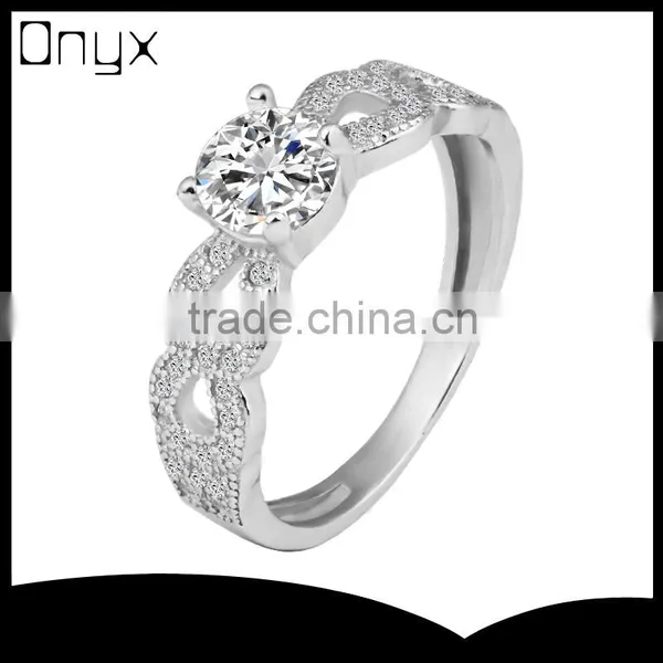 925 Sterling Silver Bat Shaped Hollow Out Silver Ring for Women With Paving Zircon