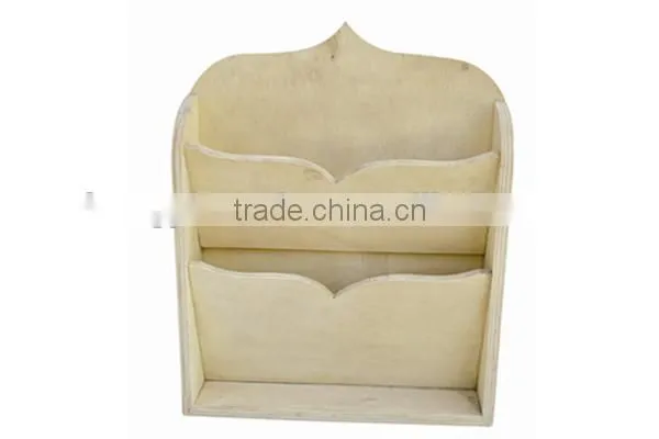 Trade assurance 2 layers peach shape wooden office magazine rack wholesale