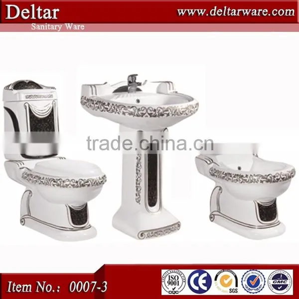 Classical Ceramic Big Toilet, Three Sets Western Toilet Price,shower Toilet Unit