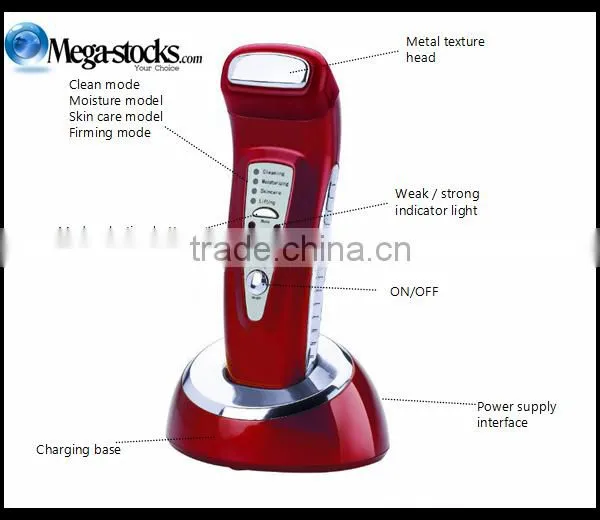 Hot Mini Ultrasonic Galvanic Ion Photon Face Massager Firming Lifting M photo-5