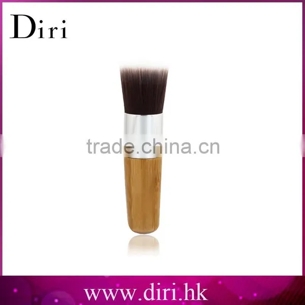 OEM Shiny Wooden Handle Straight Synthetic Hair Foundation Brush photo-3
