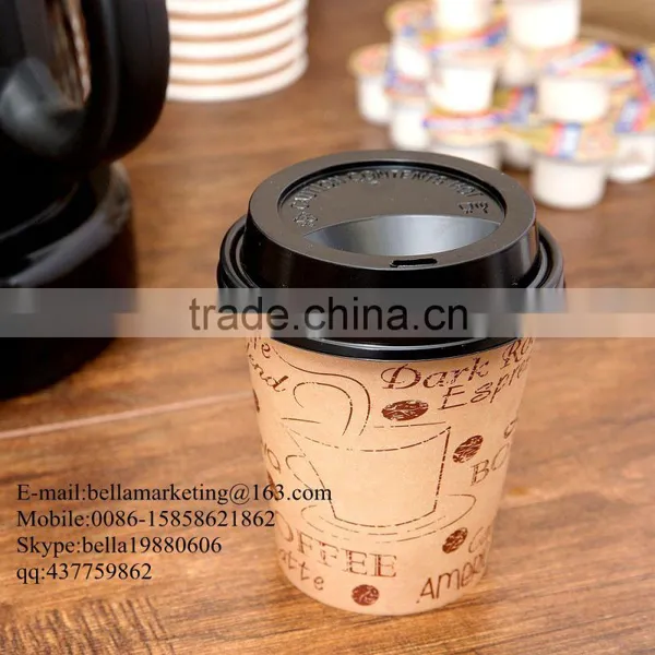 10, 12, 16, and 20 Oz. Black Hot Paper Cup Travel Lid, Disposable Hot Coffee Cup Lids photo-2
