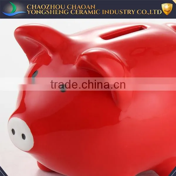 YScb0011-01 Wholesale Red Piggy Bank Ceramic photo-2