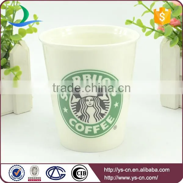 Factory Travel Reusable Ceramic White Starbucks Mug With Lid photo-3