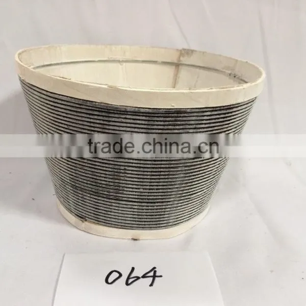 Guangxi Retro Outdoor Garden Ornamental Round Cheap Wooden Flower Box photo-3