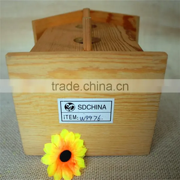 Houseshaped Bird Nest Wood Artificial Bird Nest for Double Round Wood Window photo-5