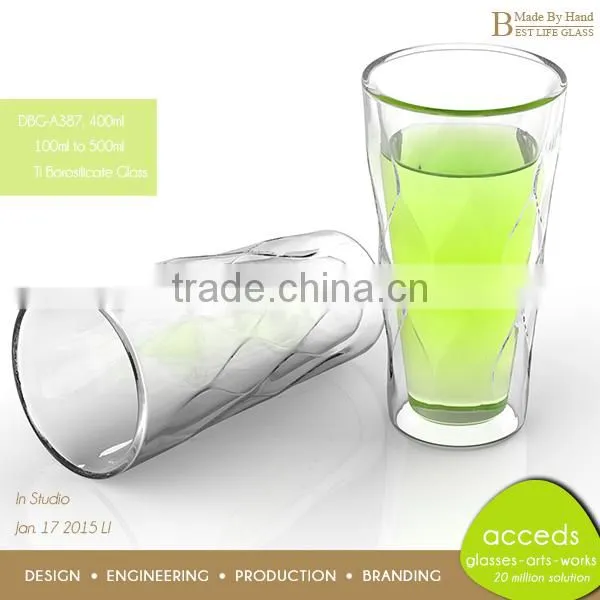 OEM ODM Custom Heat Resistant Borosilicate Double Wall Glass Cup photo-3