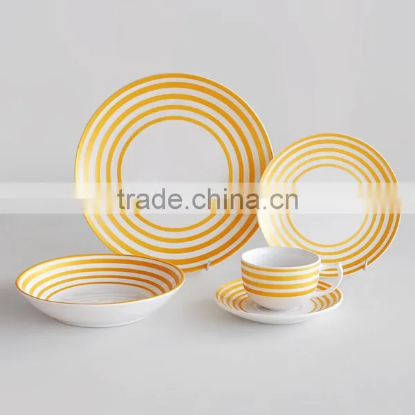 20pcs Porcelain Dinnerware Set With Golden Decal,golden Printing Dinner Set,porcelain Gold Decal Tableware Set photo-3