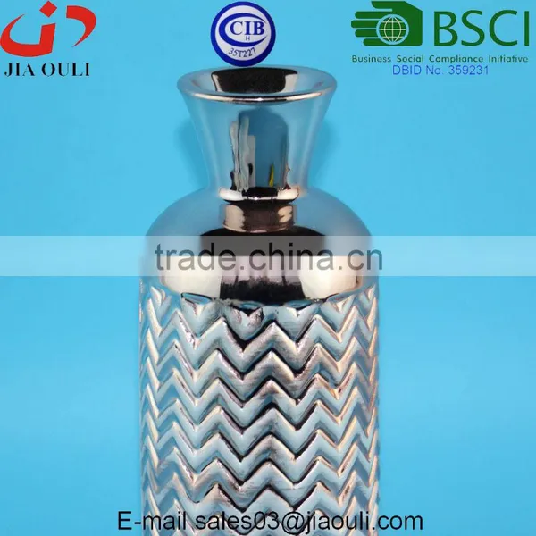 New Design Wave Patterned Decorative Ceramic Flower Vase Gold/copper/silver Plated photo-4