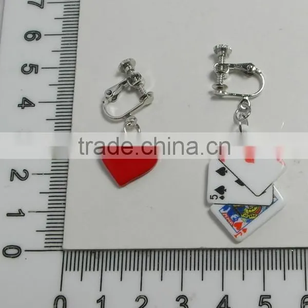 Popular Poker Ear Ring, Fashion Design Ear Ring With Poker Pendants, Wholesale Popular Poker Ear Ring photo-2