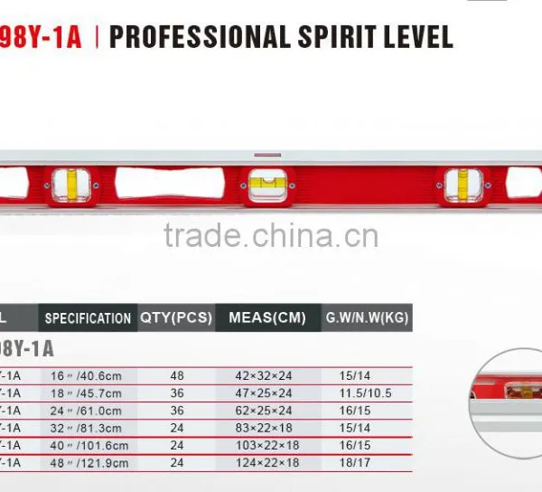 Function of Measuring Tools OEM SPIRIT LEVEL 14"--48" Aluminum Level Ruler photo-2