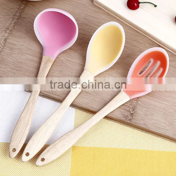 Wooden Handle Silicone Head Top Quality Fashional Style Kitchenware Set photo-6