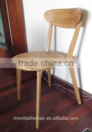 Solid Oak Wood Dining Chair Restaurant Wooden Chair photo-3