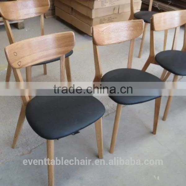 Solid Oak Wood Dining Chair Restaurant Wooden Chair photo-4