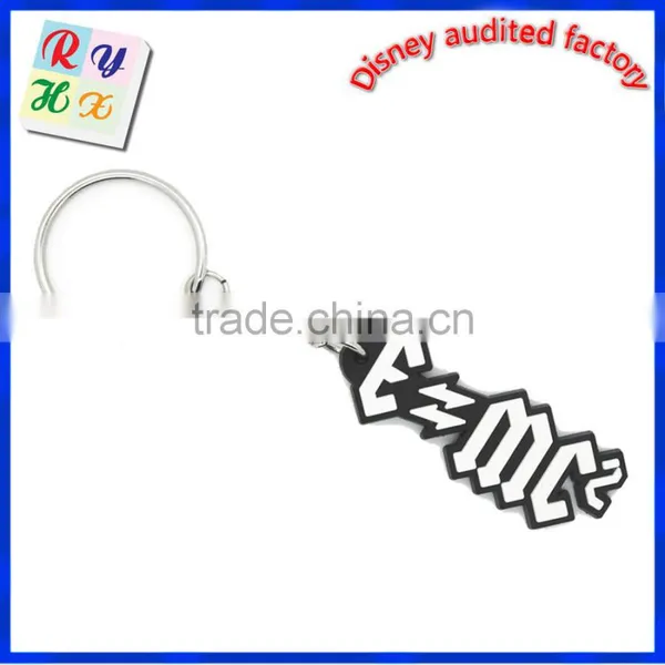 Letter Custom Pvc Rubberised Keychain , Silicone Keychain With Metal Key Ring photo-5