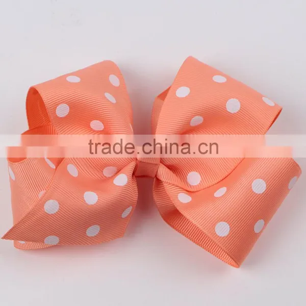 Polka Dot Classic Oversized Alligator Clip Hair Bow photo-2