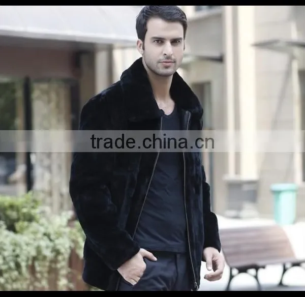 Artificail Mink Fur Super Thick Wind Man Coat Fake Fur Overcoat Jacket photo-4