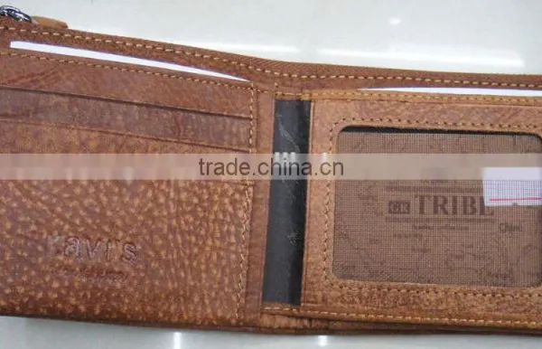 Fashion Golden Supplier Latest Man Real Leather Fold Wallet photo-2