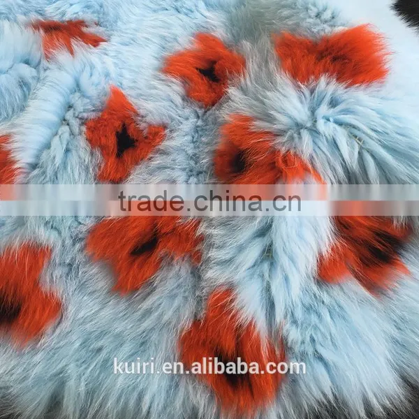 Brand Design Fox Fur Knited Woman Real Colorful Fox Jacket Long Sleeves With Hoood photo-4