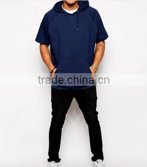 Oversized In Men's Short Sleeve Blank Hoodie photo-4