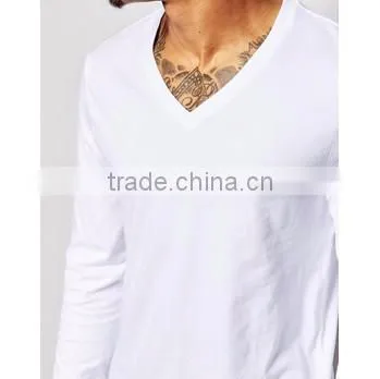 Bulk V-neck Long Line Blank t Shirt Men China Wholesale photo-3