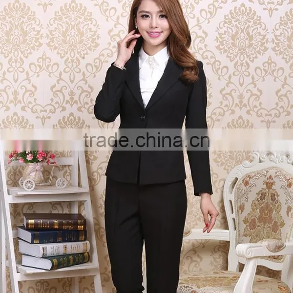 Custom Office Ladies Two Pieces Set Business Women Trousers Formal Suits Wholesale photo-5