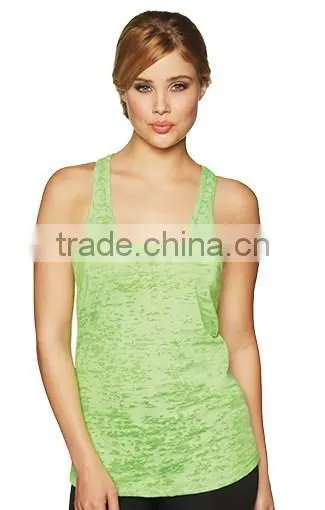 Next Level Apparel Ladies' Burnout Racerback Tank Top - Made From Pre-shrunk 65% Polyester and 35% Cotton. Comes With Your Logo. photo-3