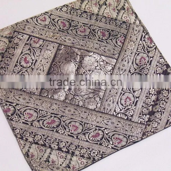 Chocolate Ethnic Cushion Covers Old Zari India Style Room Decor Pillow Cases photo-3