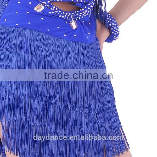 Professional Girls Kids Latin Dance Wear Children Fringed Latin Salsa Performance Dresses photo-6