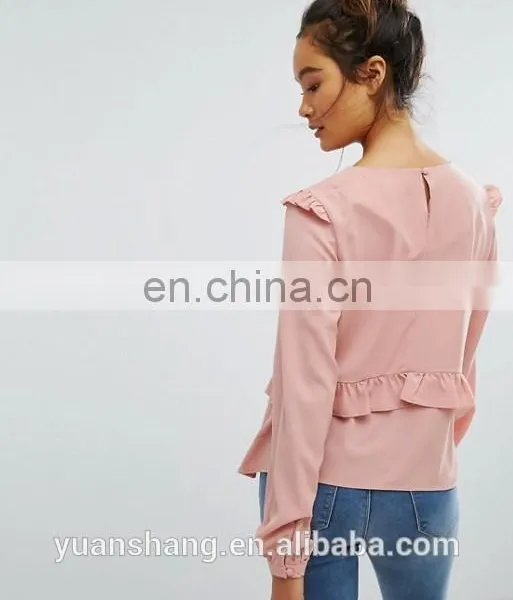 2017 Women Long Sleeve New Blouse Pattern Design photo-3
