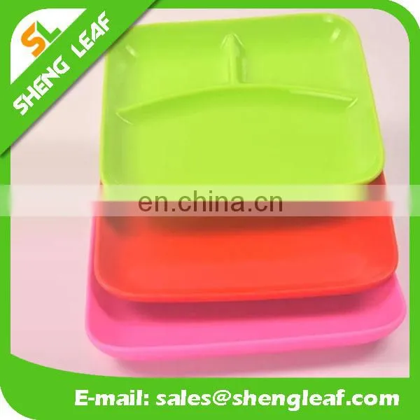 Silicone Food Serving Plate Bowl With Three Parts photo-5