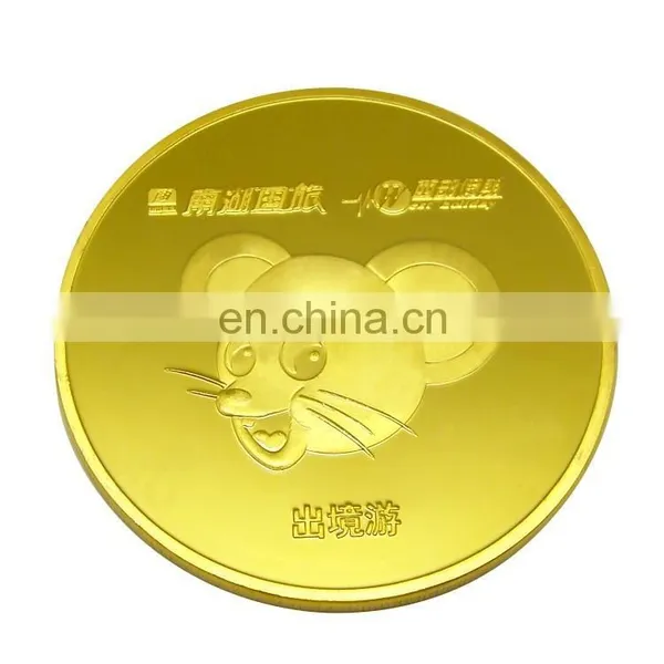 Delicate Gold Plated Metal Coin, Custom Souvenir Metal Coin photo-2
