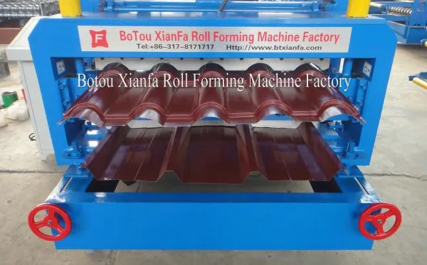 Corrugated Double Profile Roof Roll Forming Machine photo-3