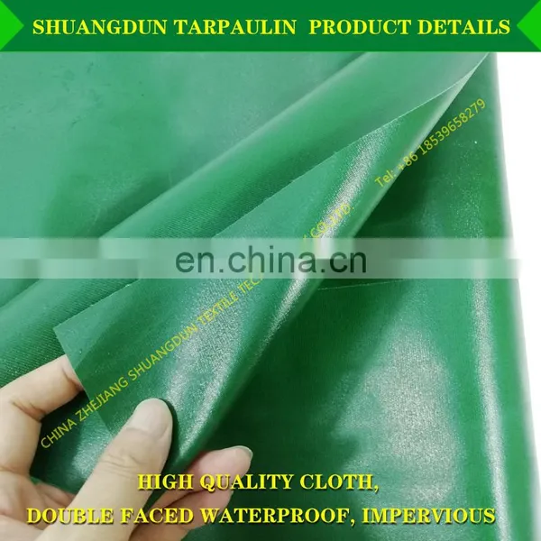 Rainproof Canvas Waterproof Tarpaulin Cover Cargo Tarpaulin Green Blue PVC Coated Fabric photo-2