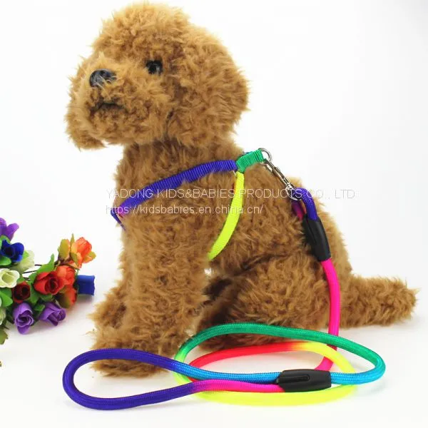 Colorful Round Rope Pet Leash Dog Leash Pet Chest Harness Cat Leash A9 photo-5