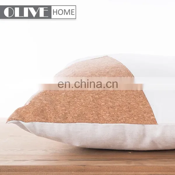 2018 Spring New Geometry Pillow Poly Canvas Patchwork Applique Cork Sofa Cushion photo-4
