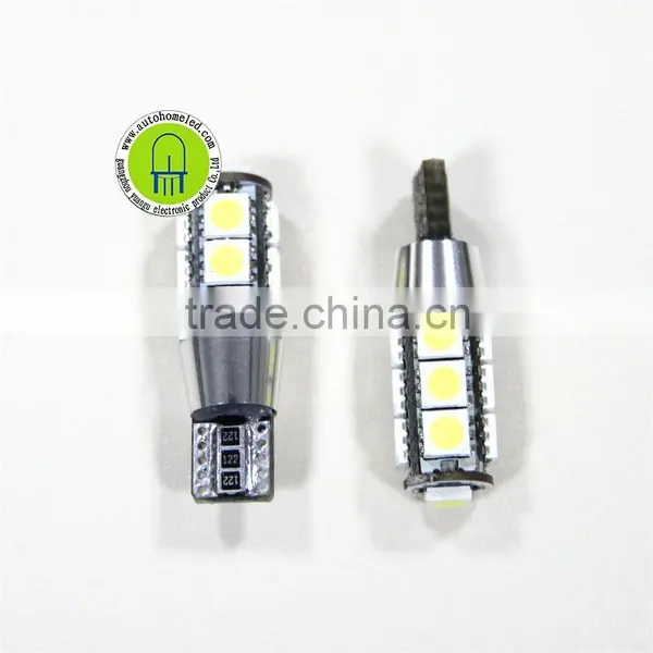 CANBUS T10 13SMD 5050 NO ERROR Warning 13 Smd DC 12V Wedge Tail Led Light Free Car Interior Lights W5W 168 194 13led photo-2