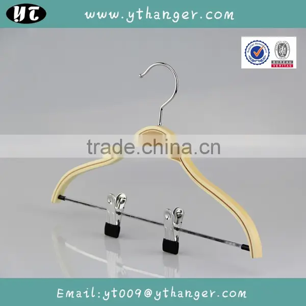 HA6888 Cheap Laminated Wood Hanger Coat Hanger With Clips photo-2