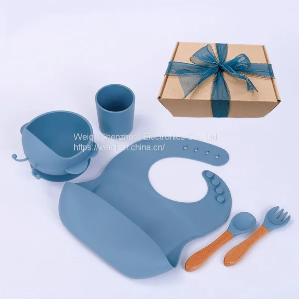 Factory Feeding Set Bee Shape Bowl Bib Spoon Fork Sets photo-2