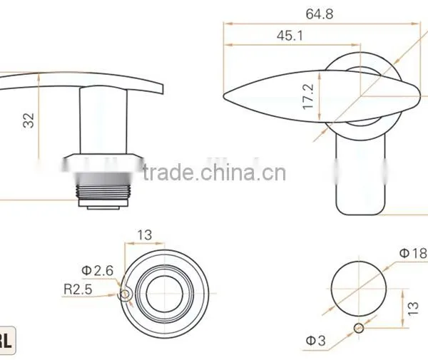 CE RoHS 2015 FEILEI MS309-1 China Factory Sell Zinc Alloy High Quality Cabinet L Door Handle Lock photo-4