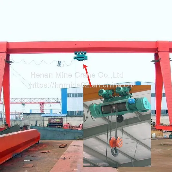 MH Single Girder Gantry Crane Hoist Trolley Boxed Type Squirrel Cage Reducer photo-5