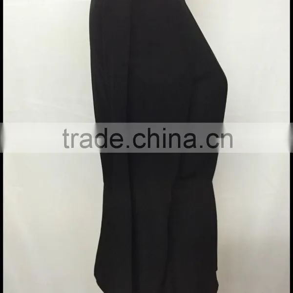 Black Silk V-neck Long-sleeve Middle-aged Lady Silk Blouse photo-2