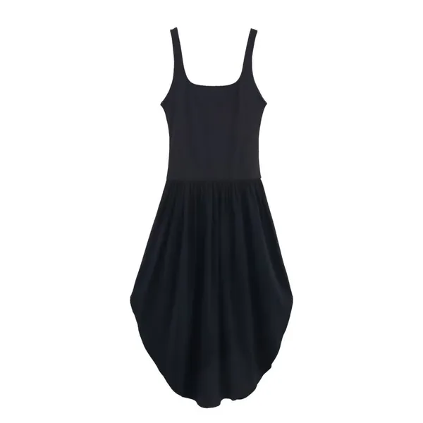 2025 Spring New Fashionable Sweet Slimming Splicing Flower Bud Strap Dress photo-2
