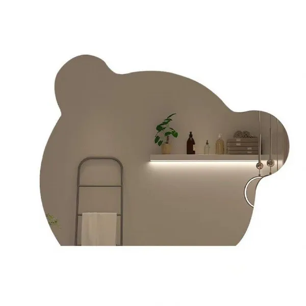 Customized Bear-shaped Mirror, Luxury and Unique-shaped Creative Smart Mirror, Bathroom LED Makeup Mirror, Wall-mounted Bathroom Mirror photo-5