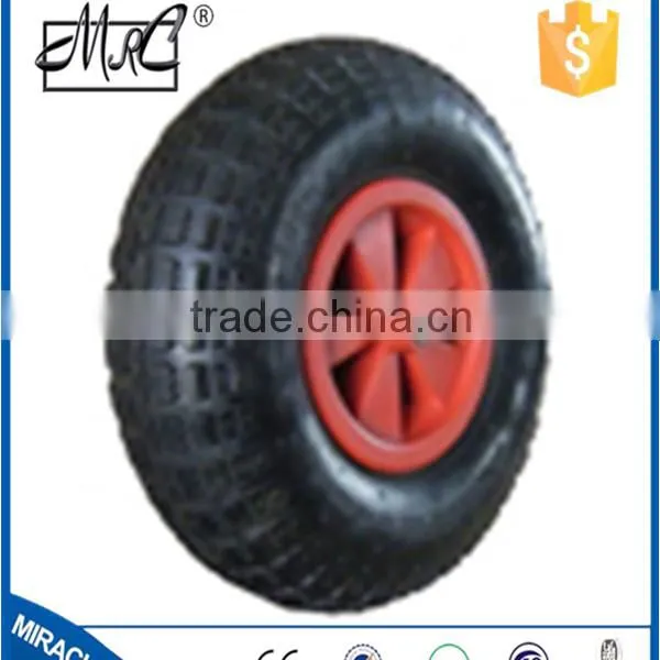 CHINA High Quality Double Wheels Wagon Wheel Small Rubber Wheelbarrow Wheel 4.10 / 3.50-4 photo-6
