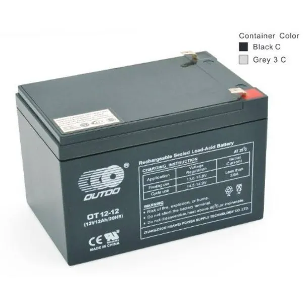 Outdo Ot12-12 12v 12ah Battery for Access Control System and Fire Alarm