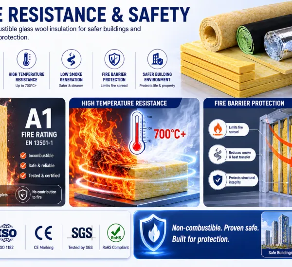 Waterproof Vapor Barrier Glass Wool Insulation, Reinforced Foil Faced Fiberglass Wool, Fire Heat Sound Insulation Glasswool photo-3