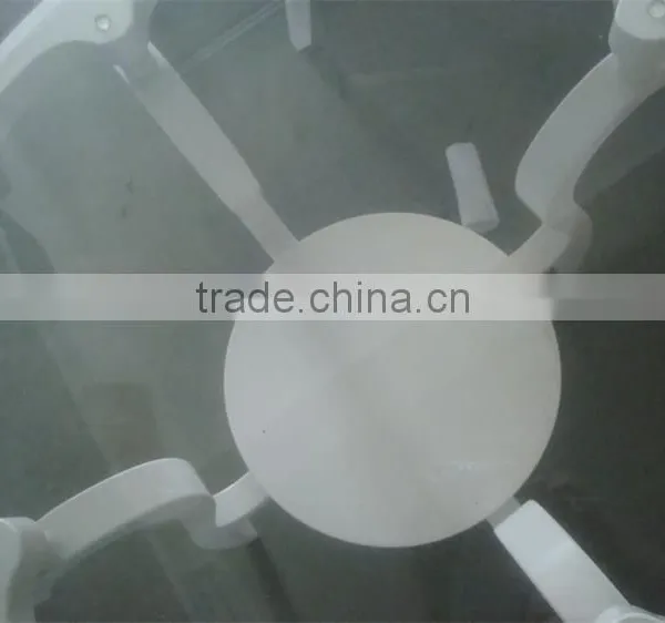 RCH-0719 White Wooden Coffee Table Legs Round Glass Tea Table photo-5